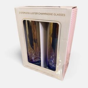 SAMANTHA PYNN Home Seamless Luster Champagne Glasses BRAND NEW In Box Great Gift